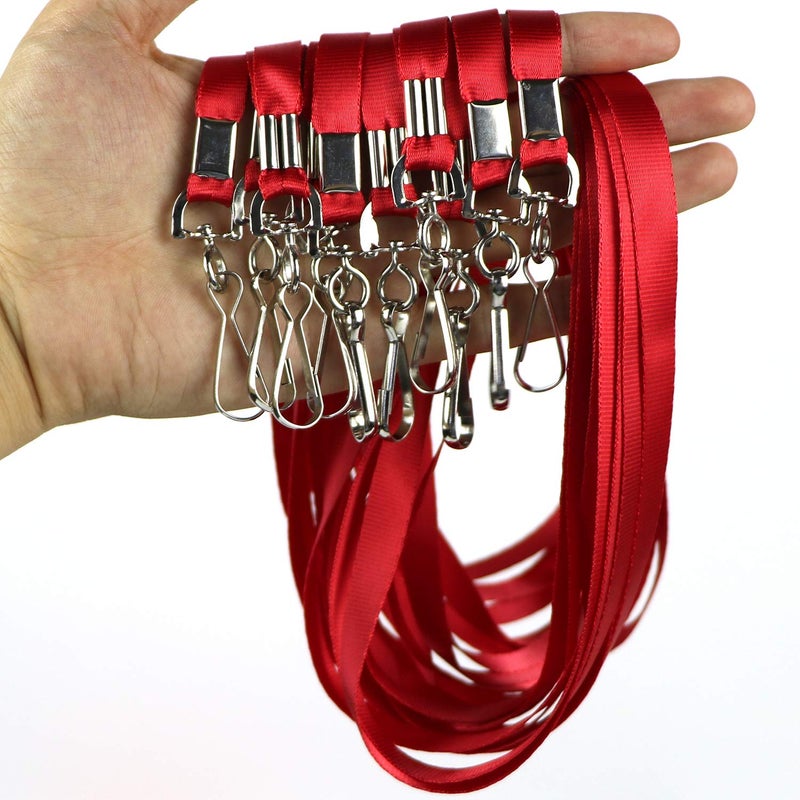 Ollain Bulk Lanyards Premium Cruise Lanyard Nylon Badge Lanyards for Id Holder Perfect for Office, Kids, Teachers (Red, 50 Pack) - Image 4